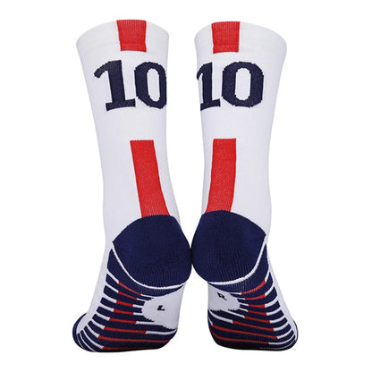 Football Yellow Number 10# 7# Blue Kids Soccer Socks Men's Sports Short Socks Outdoor Running Fast-drying Breathable Non-Slip