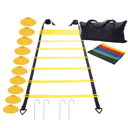 Agility Ladder Speed Training Equipment 12 Disc Cones 20ft Agility Ladder Training Equipment Set For Football Soccer Resistance