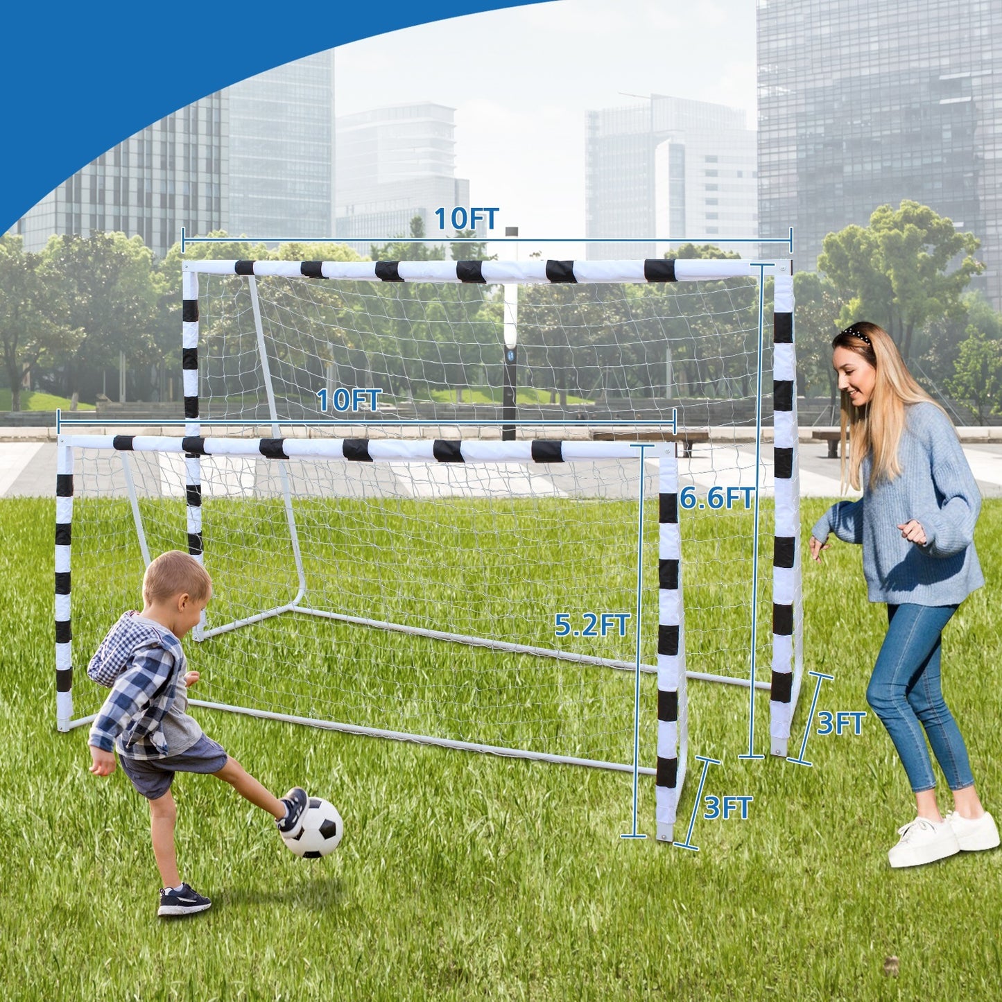 Portable soccer door frame, soccer door, courtyard park for youth soccer matches